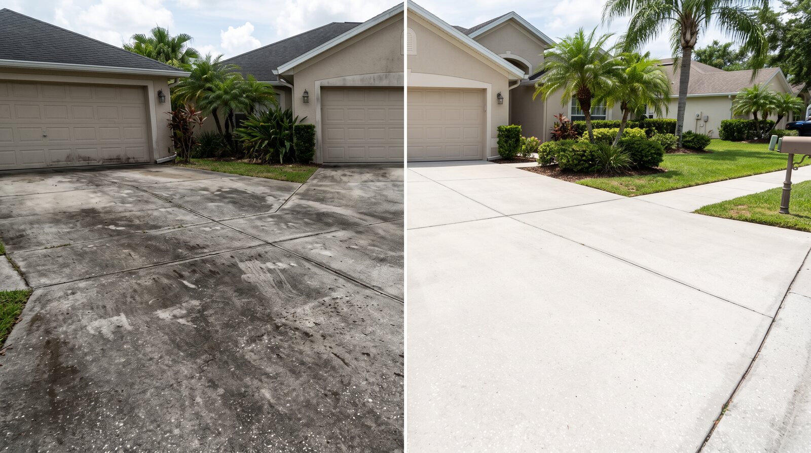 Power Washing before and after — The Helpers