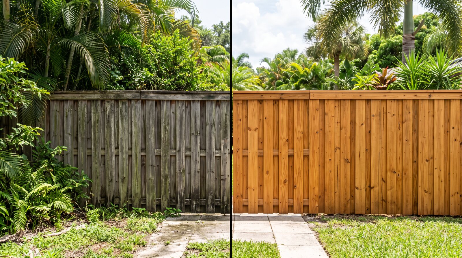 Fence Cleaning before and after — The Helpers