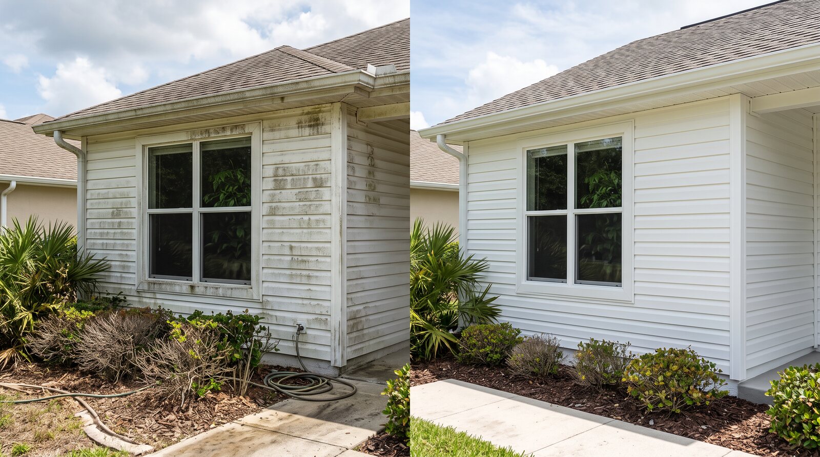 House Soft Washing before and after — The Helpers